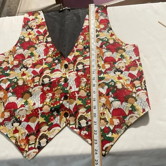 Festive Multicolor Cartoon Print Vest Christmas,Holiday Fashion - Picture 5 of 9